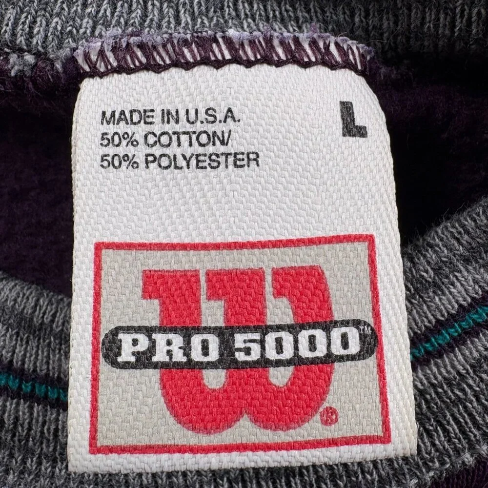 Vintage 1998 Y2K Problem Wilson Pro 500 Crewneck Sweatshirt Men L Made in USA - Picture 4 of 8